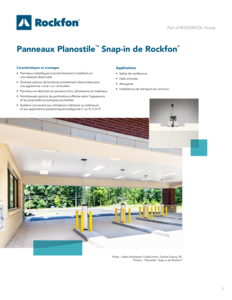 Rockfon Planostile Snap-In Panel System Data Sheet (French)
