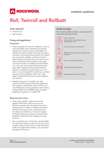 Roll, Twinroll and Rollbatt Installation Guide