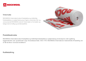Produktdatablad - Vintermatte