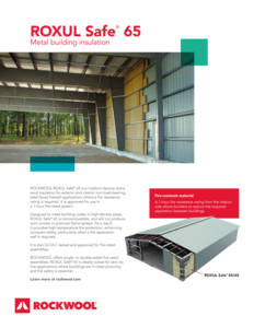 ROXUL Safe 65 metal building insulation - Data sheet