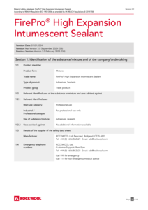 FirePro High Expansion Intumescent Sealant (GB) MSDS 2024