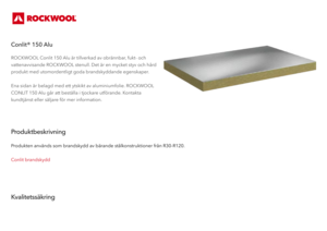 Produktdatablad, Conlit 150 Alu