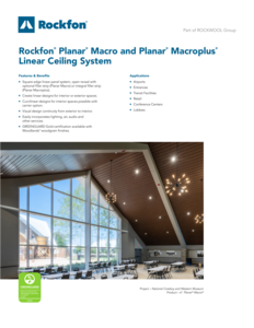 Rockfon Planar Macro and Planar Macro Plus Datasheet