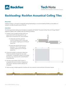Rockfon Tech Note Backloading