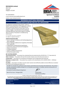 Nyrock Cavity Slab 032 BBA Certificate