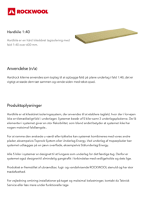 Produktdatablad, Hardkile 1:40