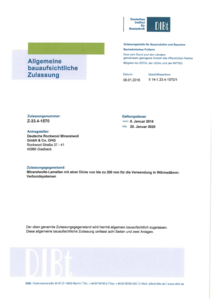 ABZ: Mineralwolle-Lamellen für WDVS mit Dämmstoffdicken bis 200 mm