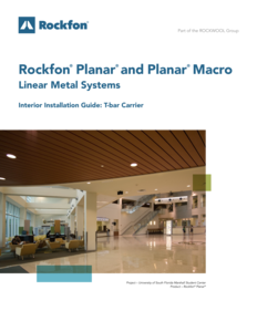Rockfon Planar and Planar Macro Plus Installation Guide T-Bar Carrier