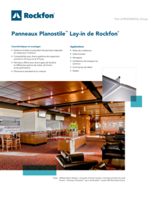 Rockfon Planostile Lay-In Panel System Data Sheet (French)