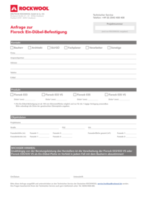 Formular Ein-Dübel-Montage Fixrock