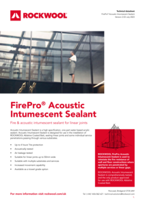 FirePro Acoustic Intumescent Sealant Datasheet