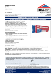 Thermal Insulation Cavity Slab 032 BBA Certificate