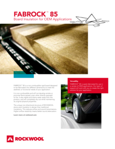 Fabrock 85 - Board insulation for OEM applications - Data sheet