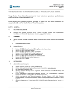 Rockfon Planar and Planar Plus Specification