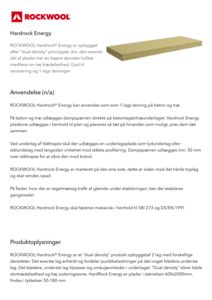 Produktdatablad, Hardrock Energy