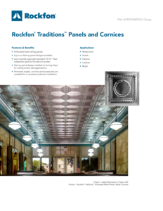Rockfon Traditions Panels and Cornices Data Sheet