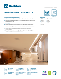 Rockfon® Mono® Acoustic TE Datasheet