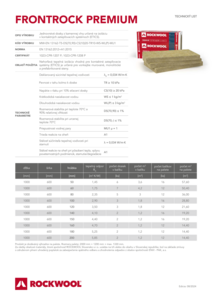 Technický list SK FRONTROCK PREMIUM