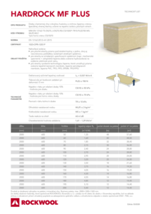 Technický list SK HARDROCK MF PLUS