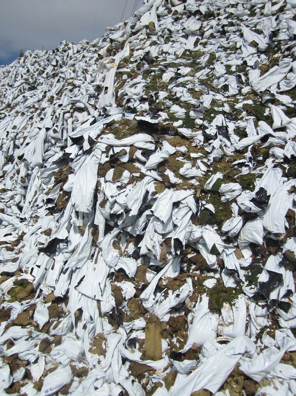 Used rock wool at a depot in the Netherlands